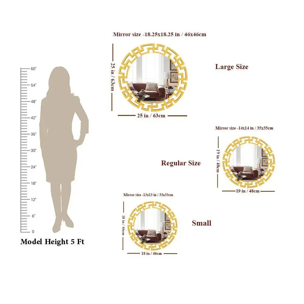Modern Decorative Golden finish Round Vanity Mirror - All India Decor