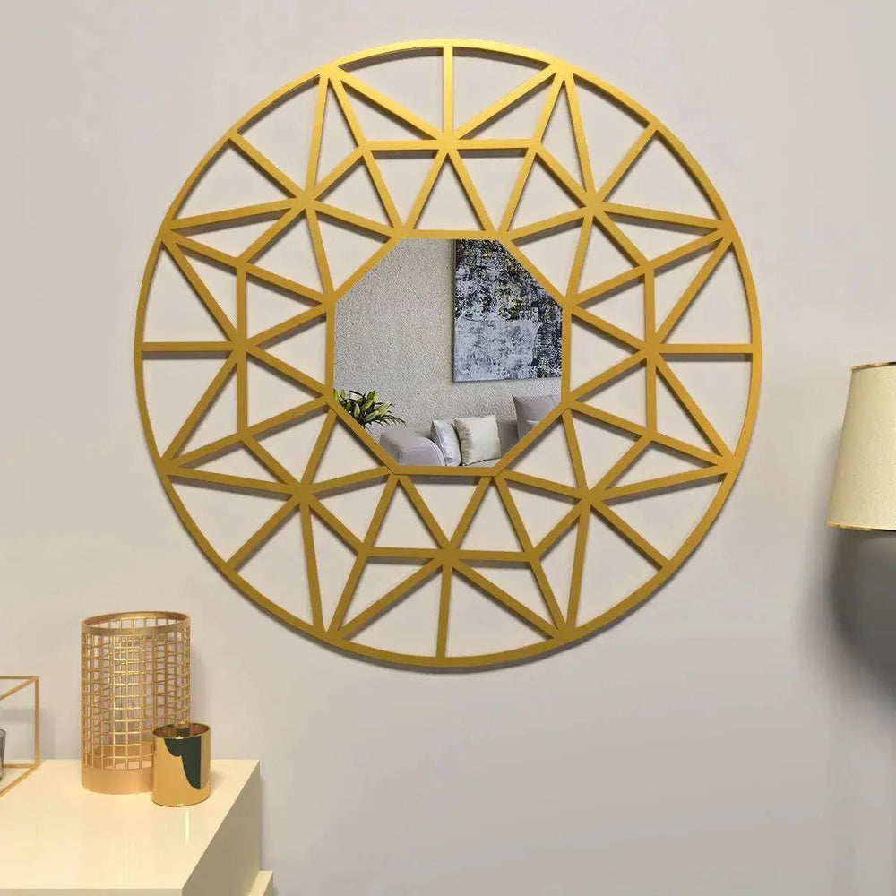 Beautiful Decorative Vanity Mirror with Golden Colour Finish Frame - All India Decor