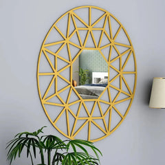 Beautiful Decorative Vanity Mirror with Golden Colour Finish Frame - All India Decor