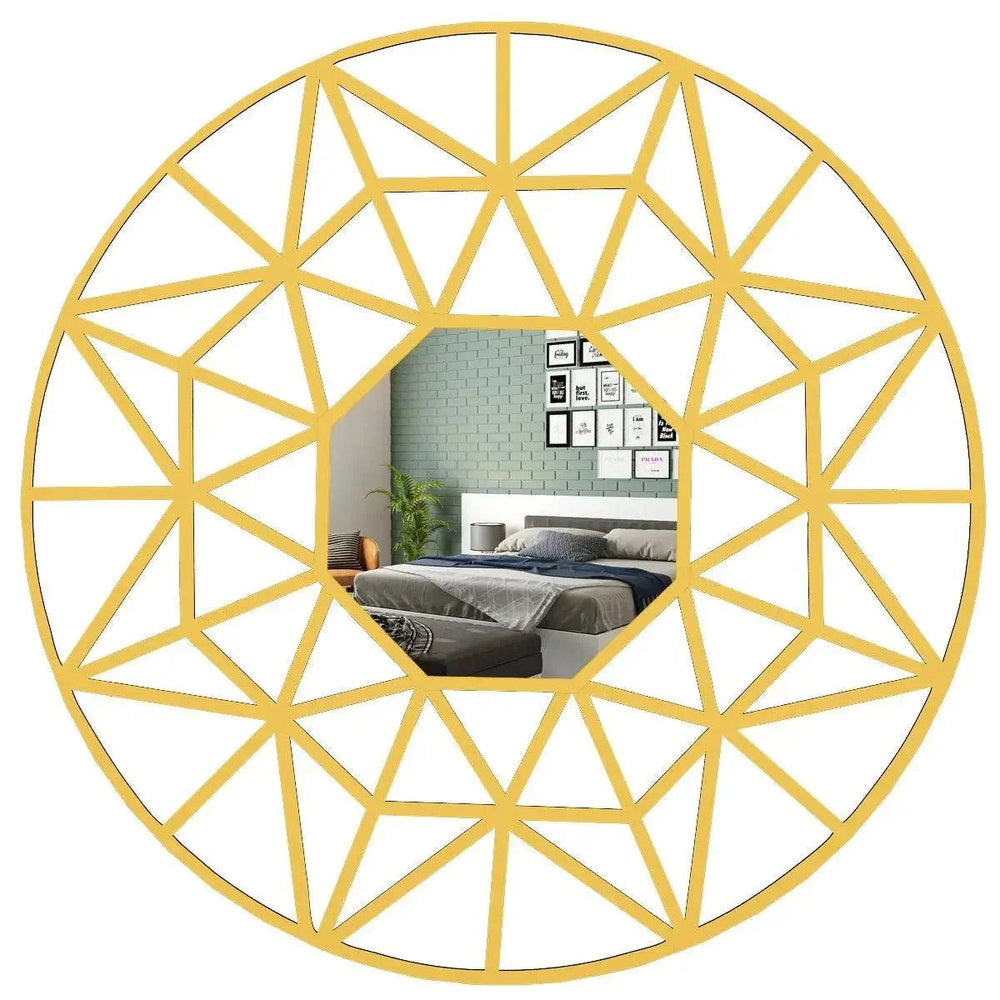 Beautiful Decorative Vanity Mirror with Golden Colour Finish Frame - All India Decor