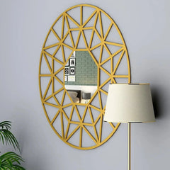 Beautiful Decorative Vanity Mirror with Golden Colour Finish Frame - All India Decor