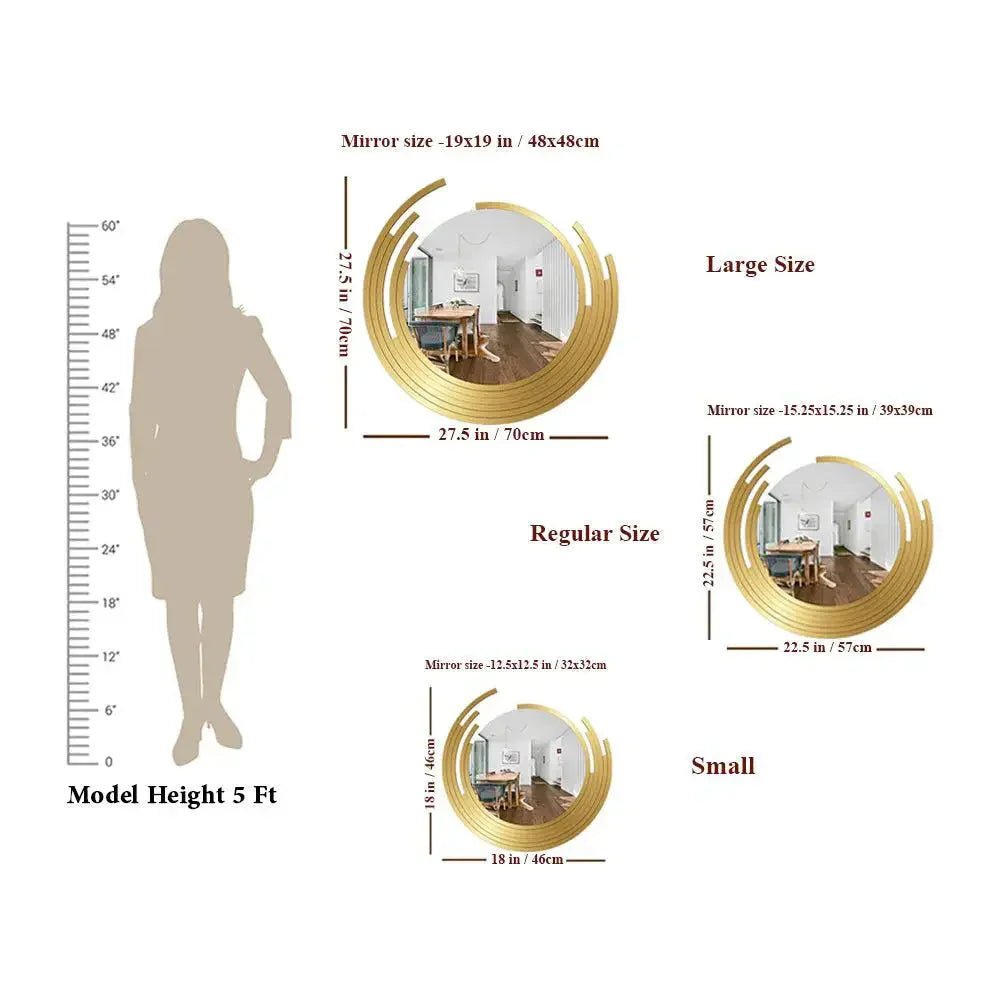 Asymmetric Golden Finish Wall Mirror - All India Decor
