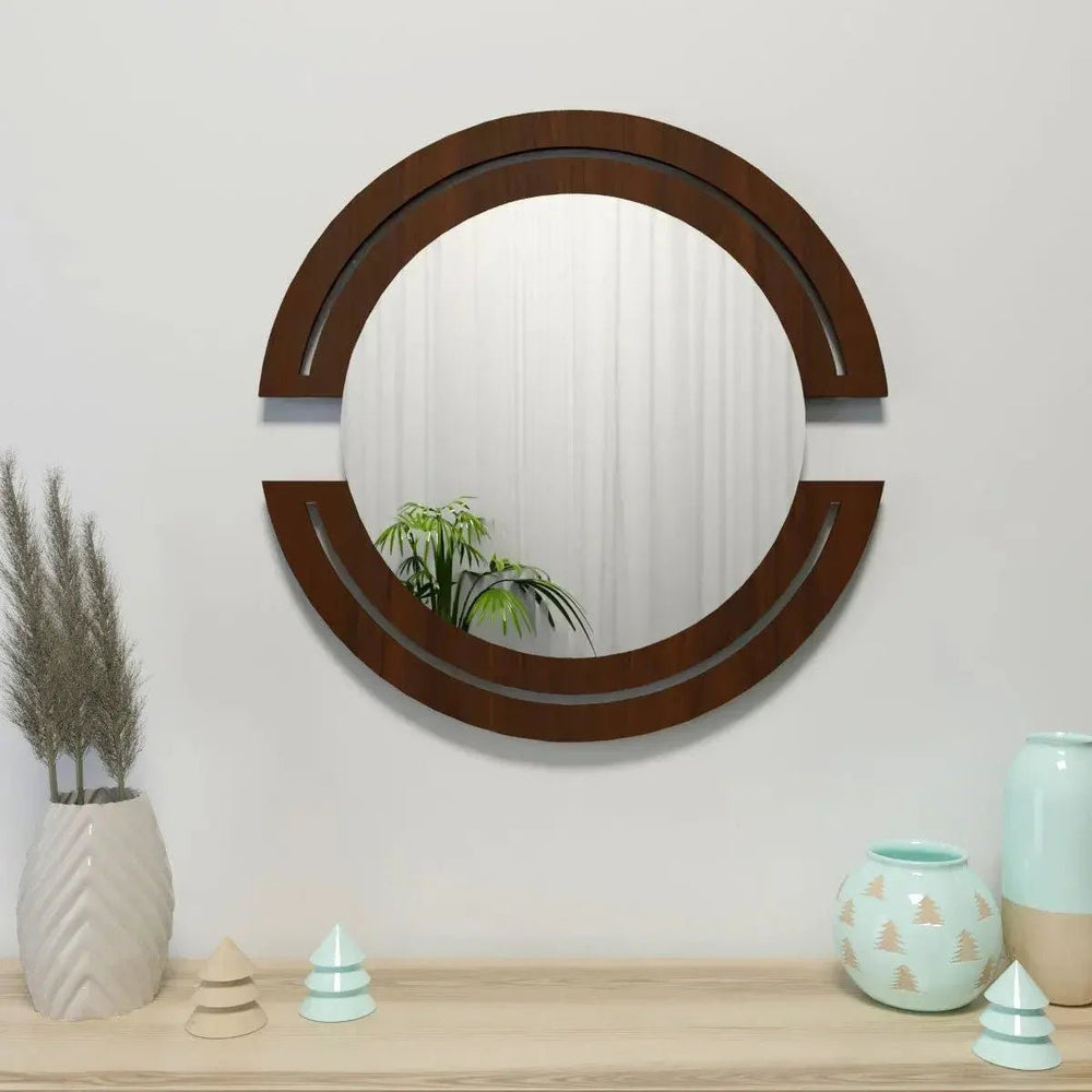 Beautiful Designer Vanity Mirror With Walnut Finish - All India Decor