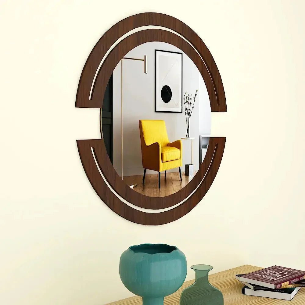 Beautiful Designer Vanity Mirror With Walnut Finish - All India Decor