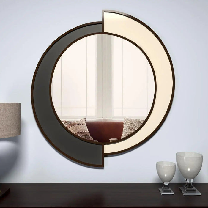 Yin Yang Decorative Wooden Vanity Mirror