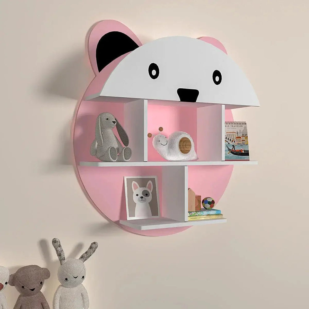 Panda Shape Kids Wall Storage Shelves - All India Decor