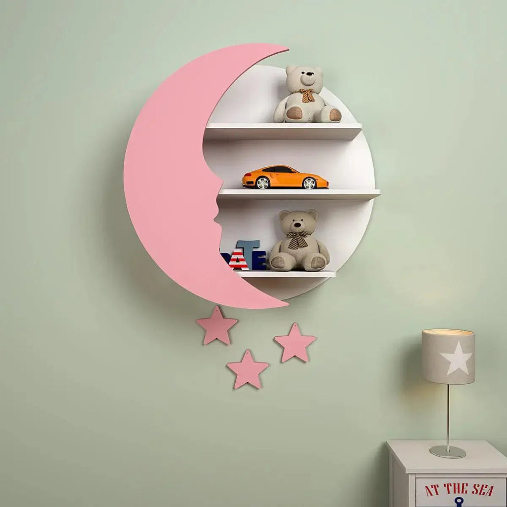 Moon Shape Kids Wall Storage Shelves - All India Decor
