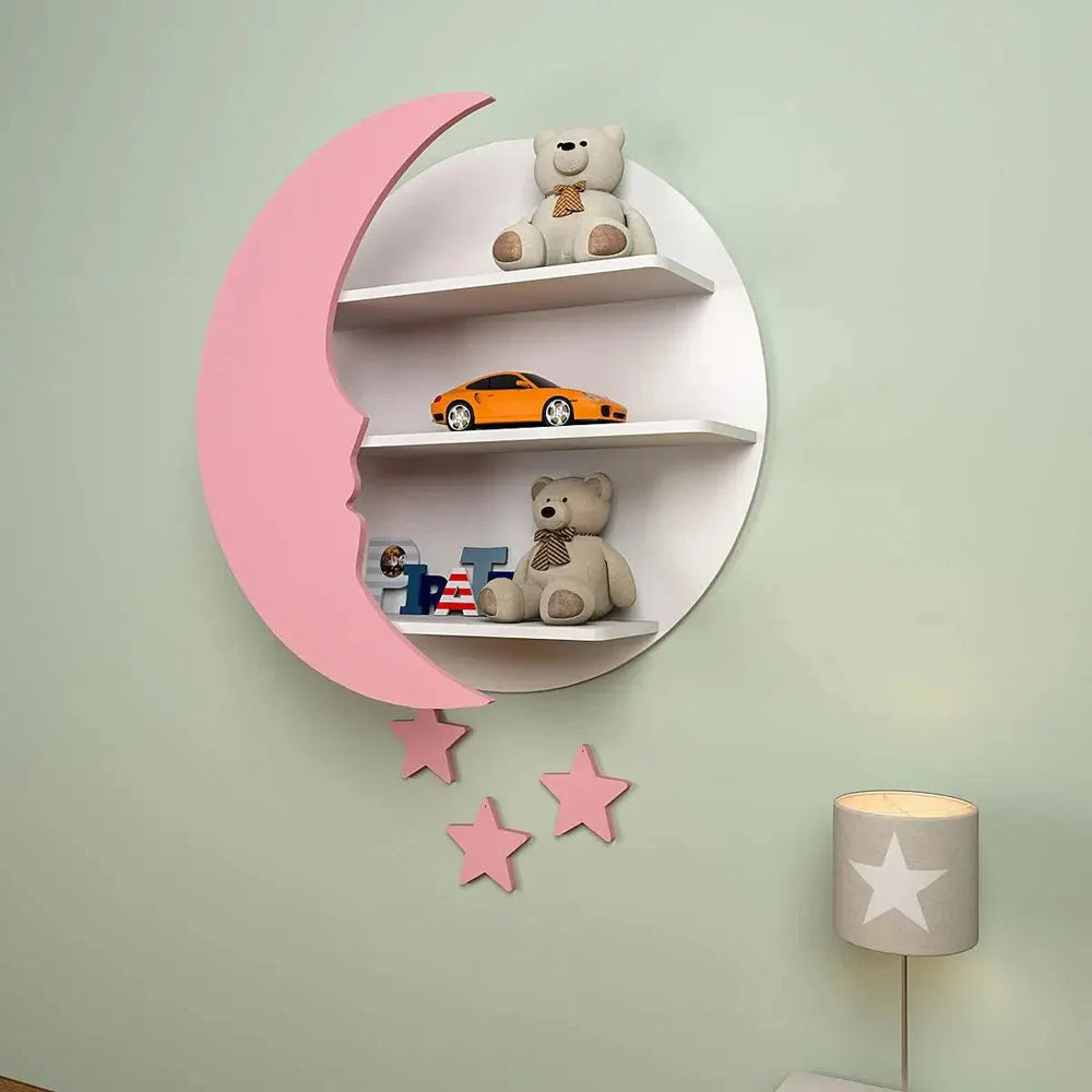 Moon Shape Kids Wall Storage Shelves - All India Decor