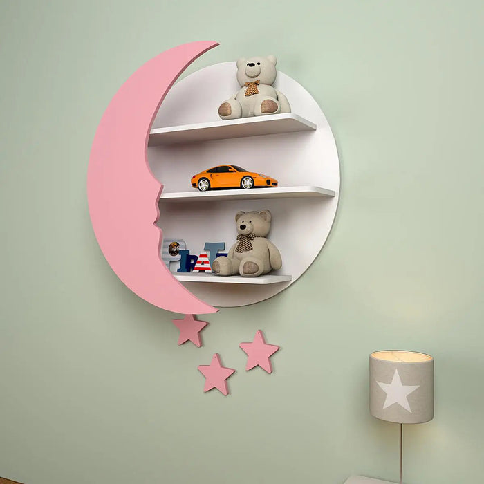 Moon Shape Kids Wall Storage Shelves