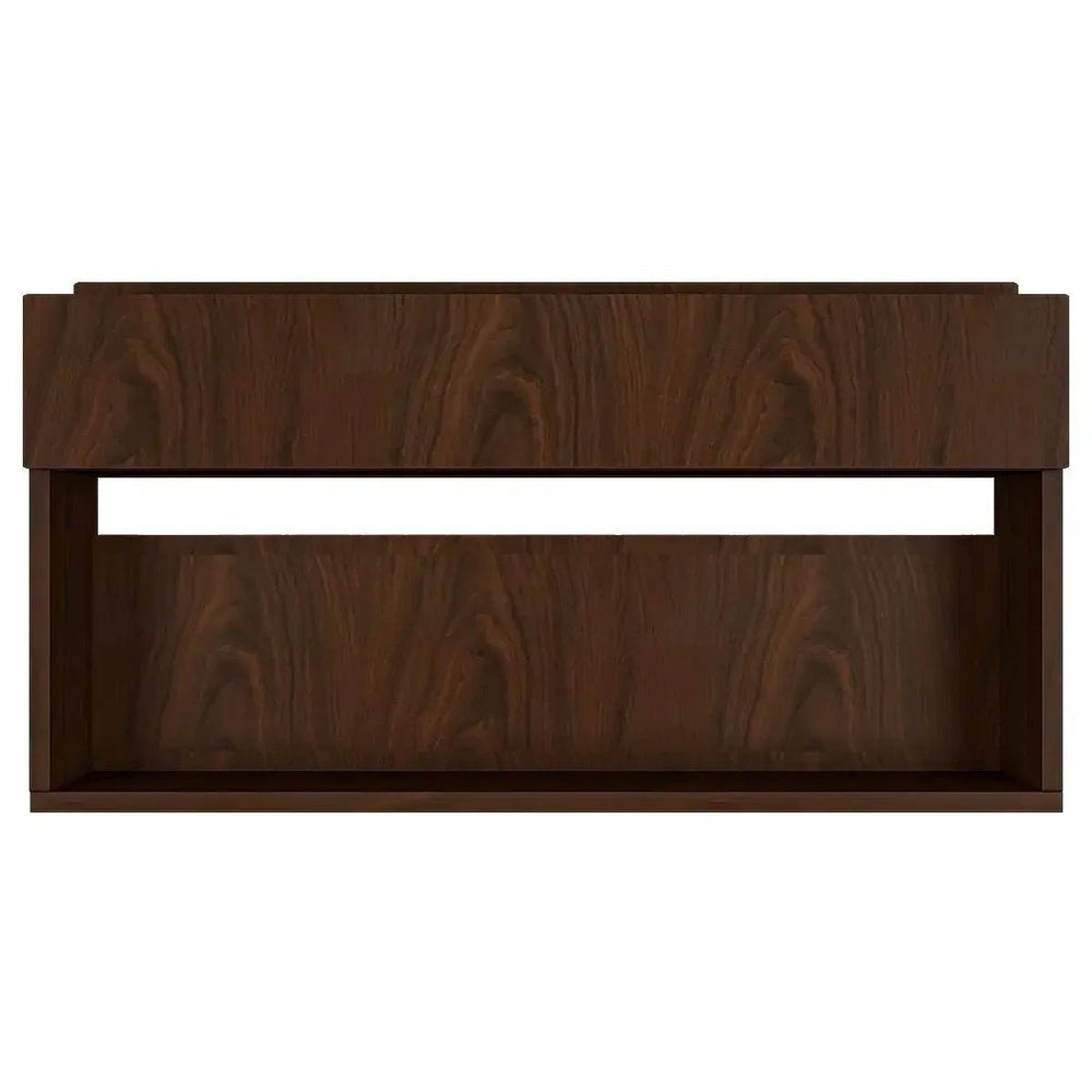 Modish Backlit MDF Bar Wall Shelf / Mini Bar Cabinet in Walnut Finish - All India Decor