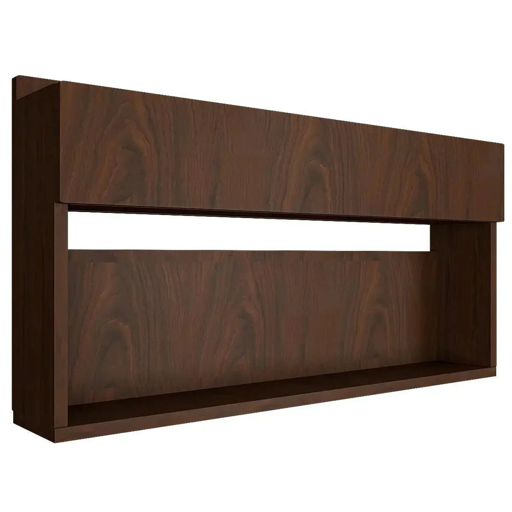 Modish Backlit MDF Bar Wall Shelf / Mini Bar Cabinet in Walnut Finish - All India Decor
