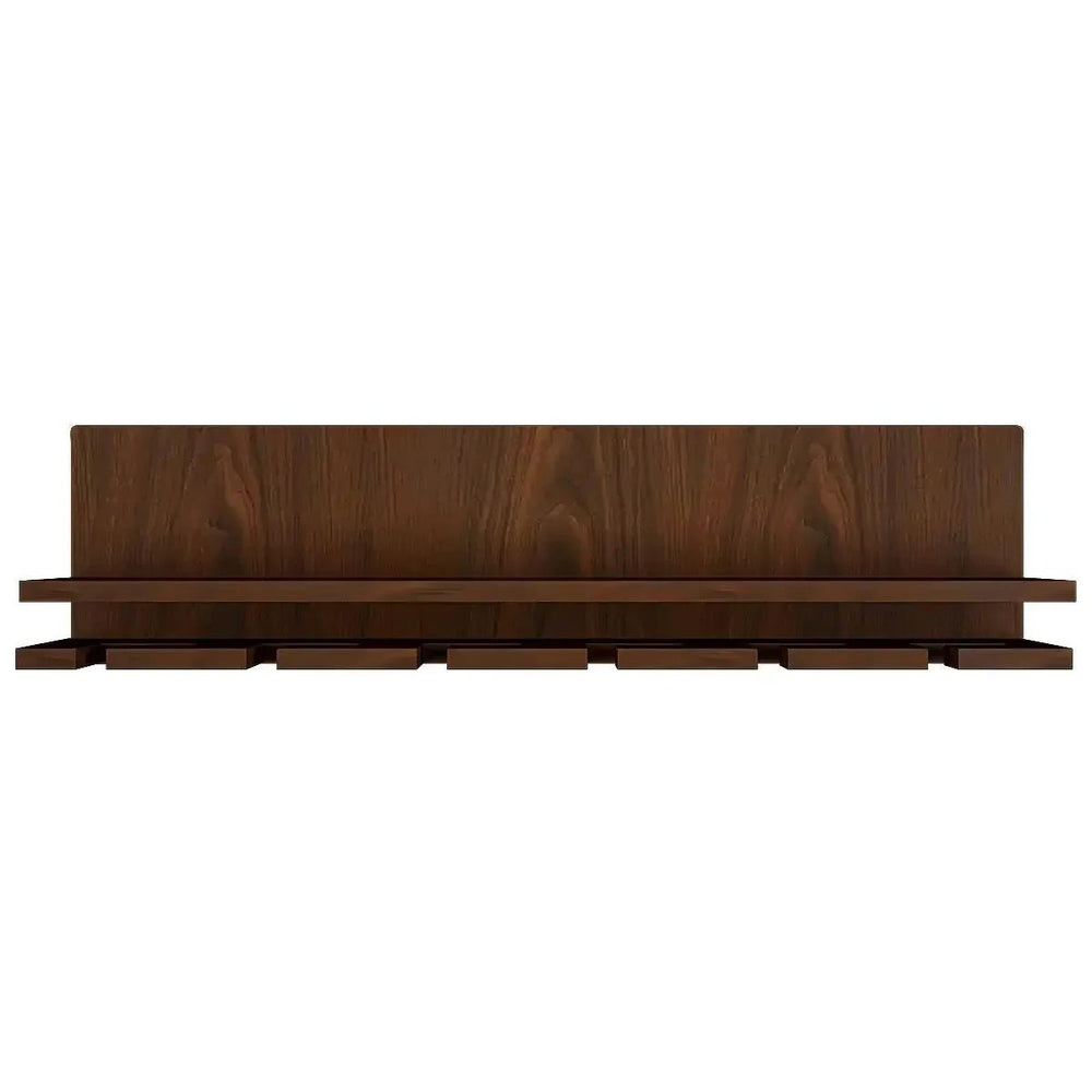 Aesthetic Backlit MDF Bar Wall Shelf / Mini Bar Cabinet (Walnut Finish) - All India Decor