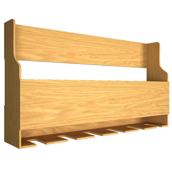 Simplistic Backlit MDF Wall Mounted Bar Shelf / Mini Bar Cabinet in Light Oak Finish