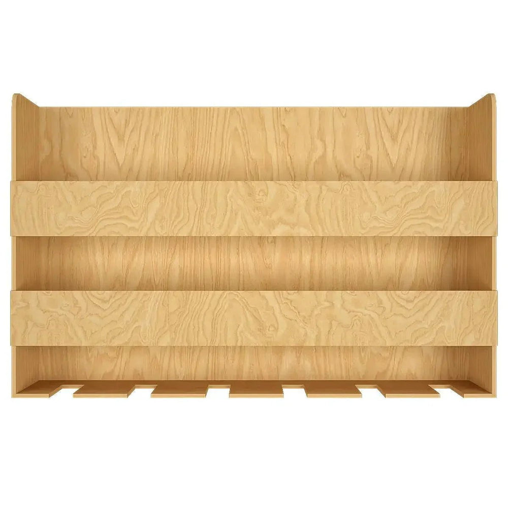 Aesthetic Backlit Wall Mounted Bar Shelf in Light Oak Finish - All India Decor