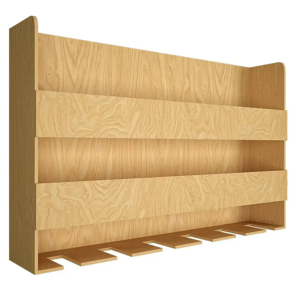Aesthetic Backlit Wall Mounted Bar Shelf in Light Oak Finish - All India Decor