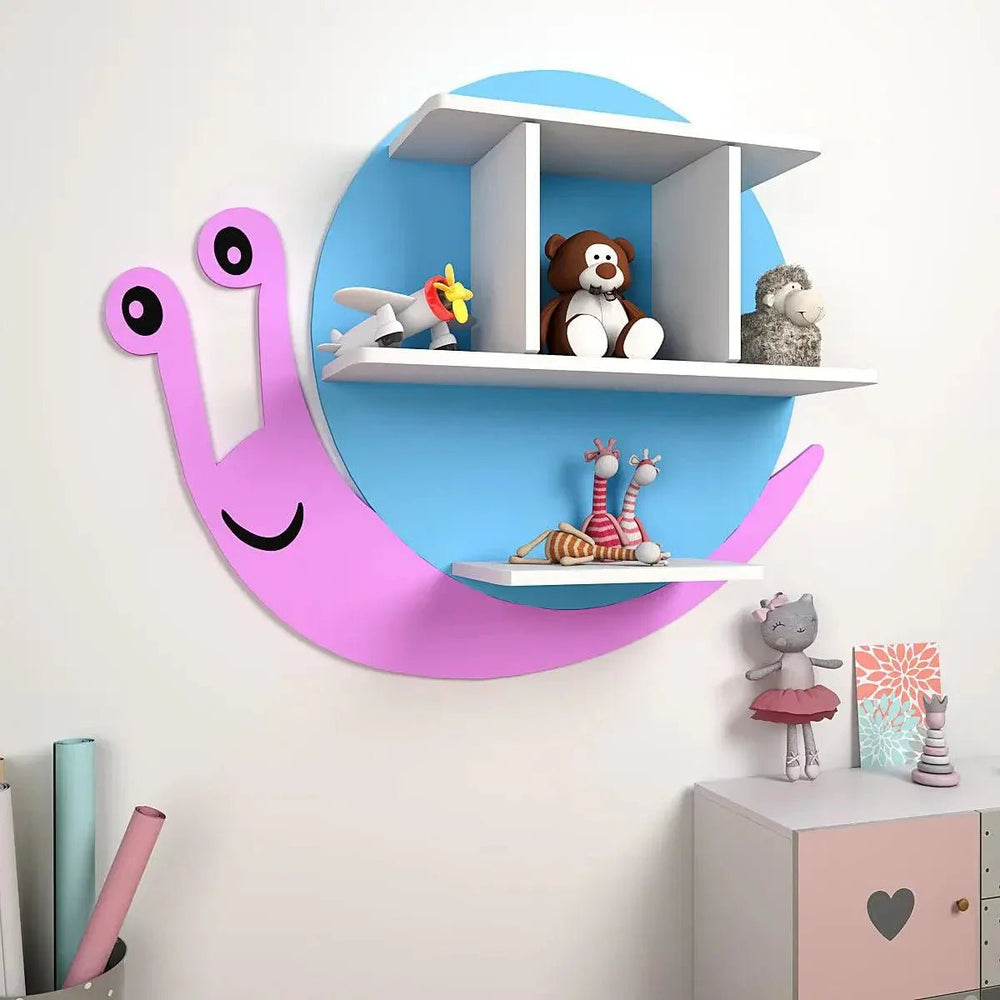 Children Wall Bookcase Kids Storage Shelves Wall Snail shape Book Holder - All India Decor