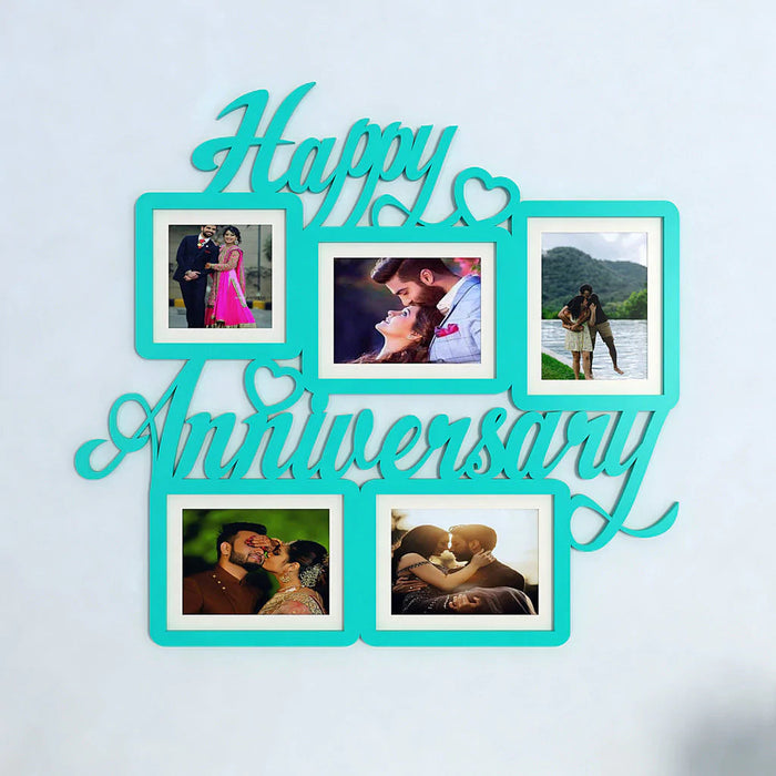 Happy Anniversary Turquoise Hanging Photo Frame