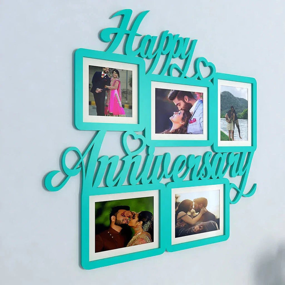 Happy Anniversary Turquoise Hanging Photo Frame - All India Decor