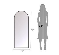Arched Metal Floor Mirror (Bold Black) - All India Decor
