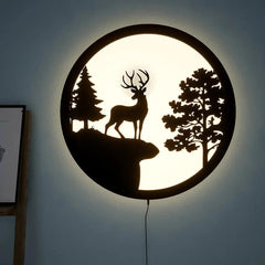 Full Moon Night Reindeer LED Wall Light - All India Decor