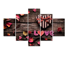 love Painting Wooden Framed 5 Pieces Canvas Wall Painting - All India Decor