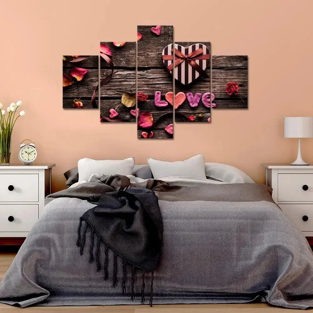 love Painting Wooden Framed 5 Pieces Canvas Wall Painting - All India Decor