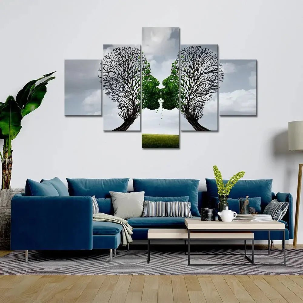 Tree of love Painting Wooden Framed 5 Pieces Canvas Wall Painting - All India Decor