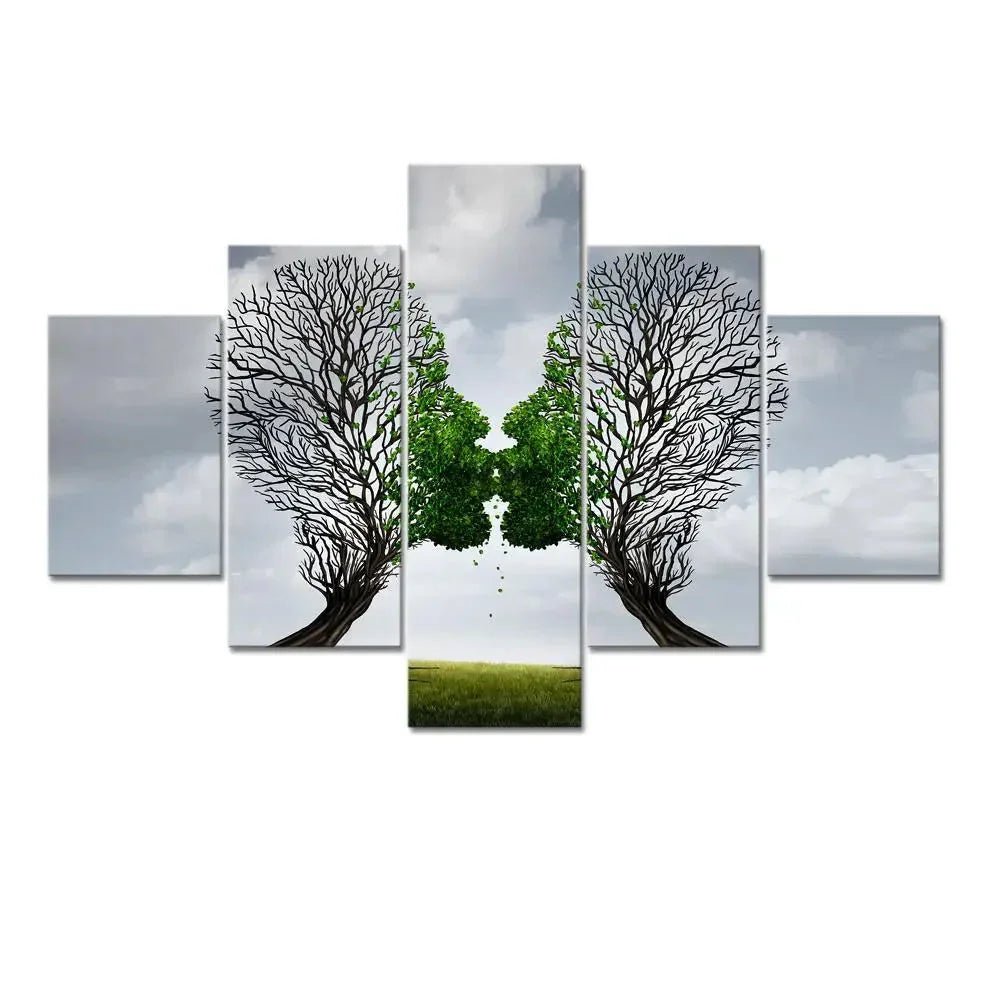 Tree of love Painting Wooden Framed 5 Pieces Canvas Wall Painting - All India Decor