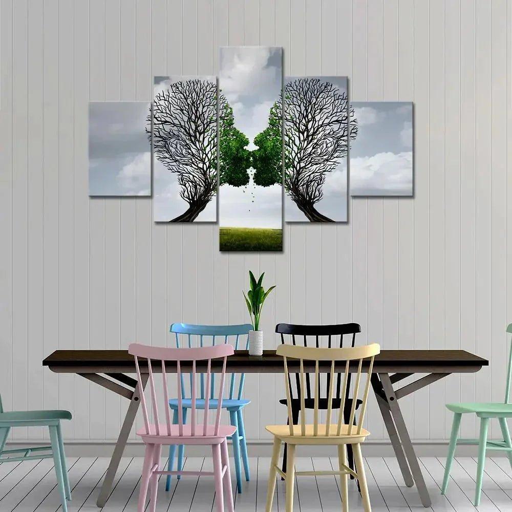Tree of love Painting Wooden Framed 5 Pieces Canvas Wall Painting - All India Decor