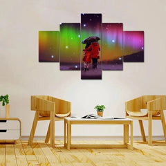 Cute Romantic Couple Painting Wooden Framed 5 Pieces Canvas Wall Painting - All India Decor