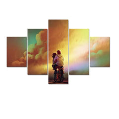 Romantic Couple Painting Wooden Framed 5 Pieces Canvas Wall Painting - All India Decor