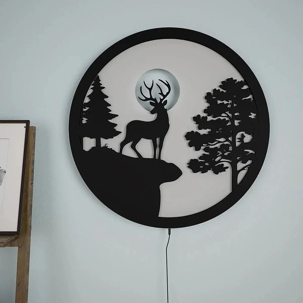 Full Moon Night Reindeer LED Wall Light - All India Decor