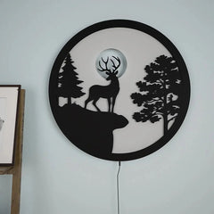 Full Moon Night Reindeer LED Wall Light - All India Decor
