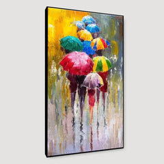 Colorful Rainy Season / Beautiful Design Canvas Printed Painting Stretched on Wood Bars 61 x 41cm - All India Decor