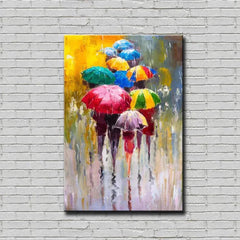 Colorful Rainy Season / Beautiful Design Canvas Printed Painting Stretched on Wood Bars 61 x 41cm - All India Decor