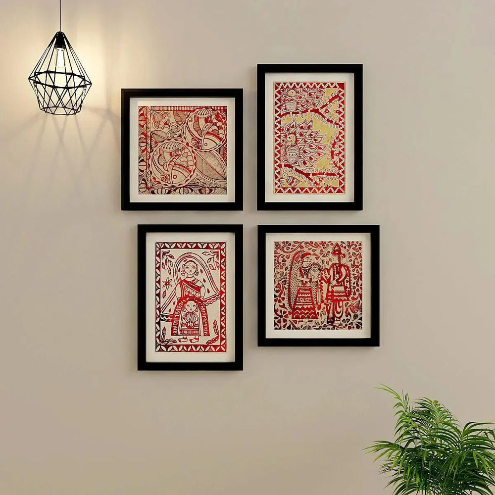 Madhubani Art Frame Set Of 4 - All India Decor