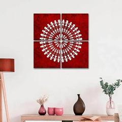 Warli Folk Art Painting Wall Hanging, Set of 4 Pieces - All India Decor