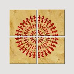 Traditional Warli Art Painting Wall Hanging, Set of 4 Pieces - All India Decor