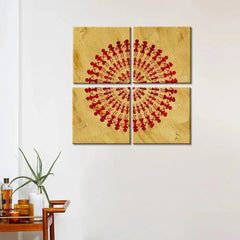 Traditional Warli Art Painting Wall Hanging, Set of 4 Pieces - All India Decor