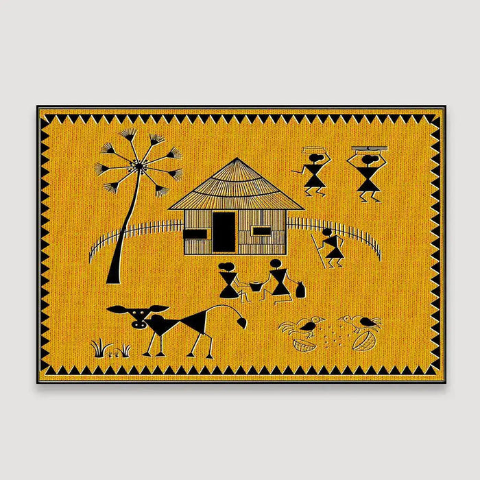 Beautiful Designs of Warli Village Painting Wall Hanging 61 x 41cm