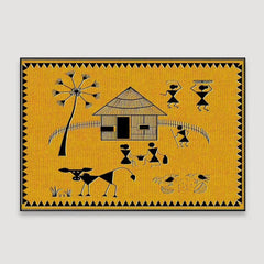 Beautiful Designs of Warli Village Painting Wall Hanging 61 x 41cm - All India Decor