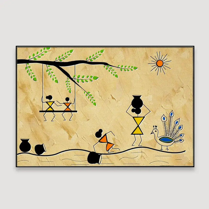 Beautiful Designs of Warli Painting Wall Hanging 61 x 41cm