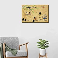 Beautiful Designs of Warli Painting Wall Hanging 61 x 41cm - All India Decor