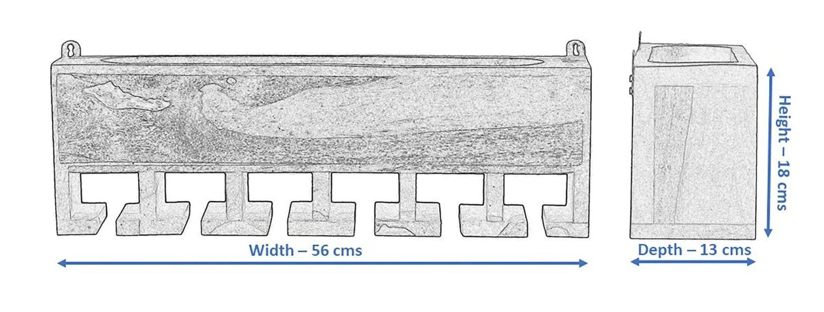 Yellow Natural Teak Wood Wall Mounted Bar Cabinet - All India Decor