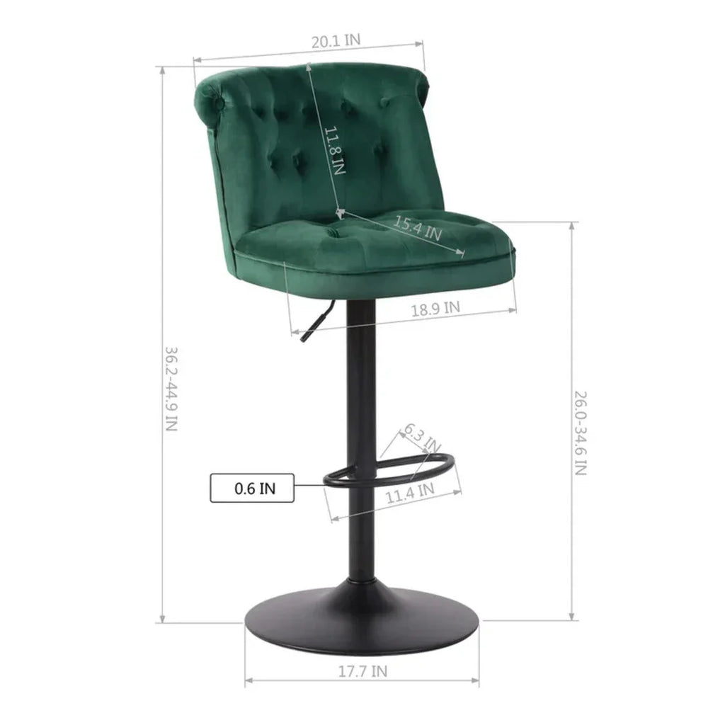 Green Color Cellan Swiel Adjustable Bar Stool - All India Decor