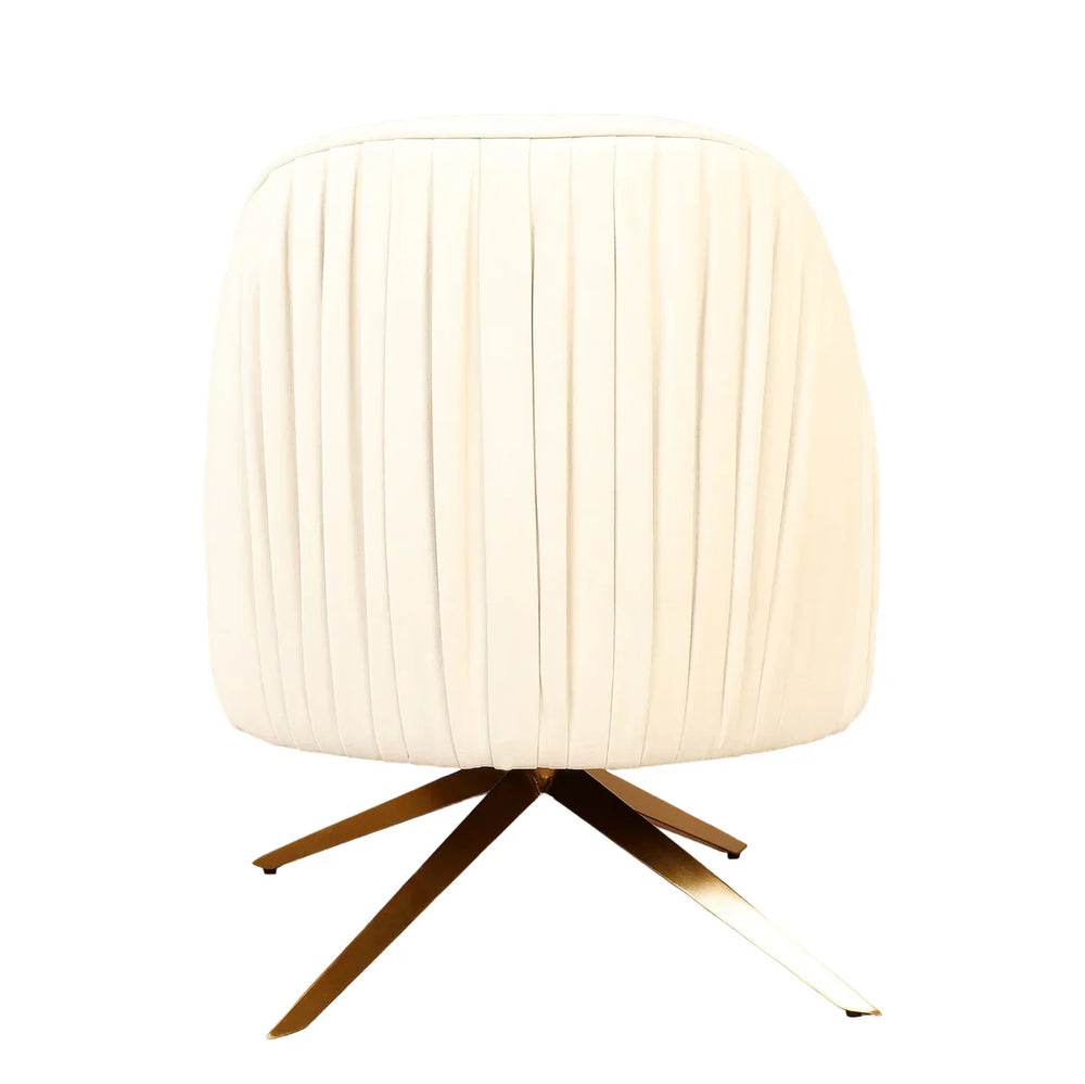 White Gladden Revolving Accent Chair - All India Decor