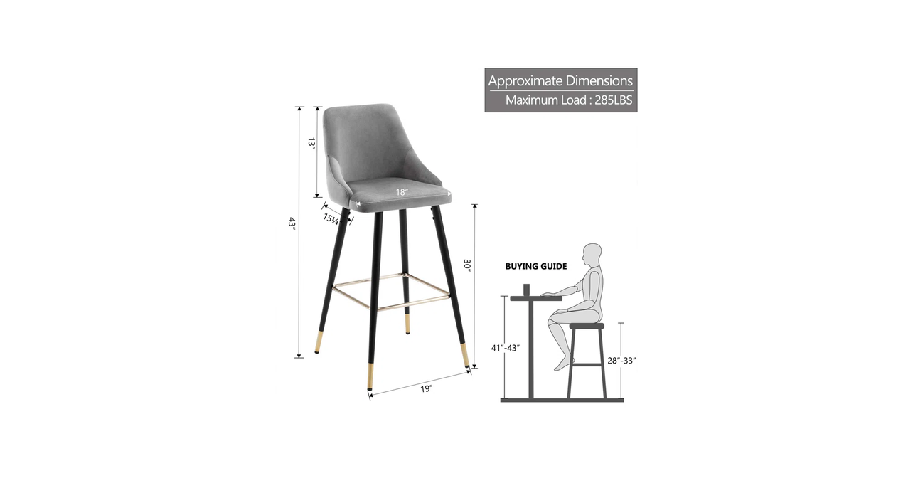 Grey Color Davan Bar Stool