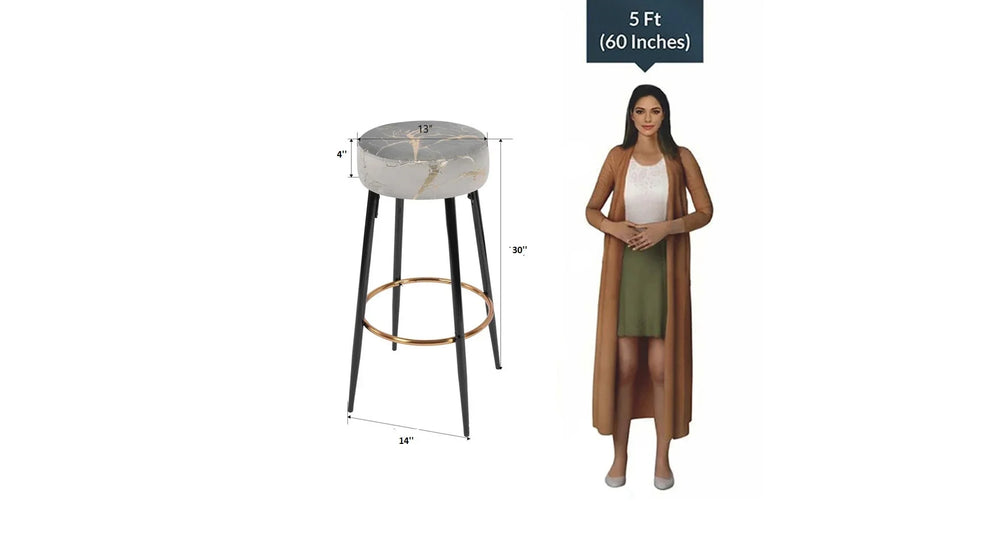 Grey Color Nahman Bar Stool - All India Decor