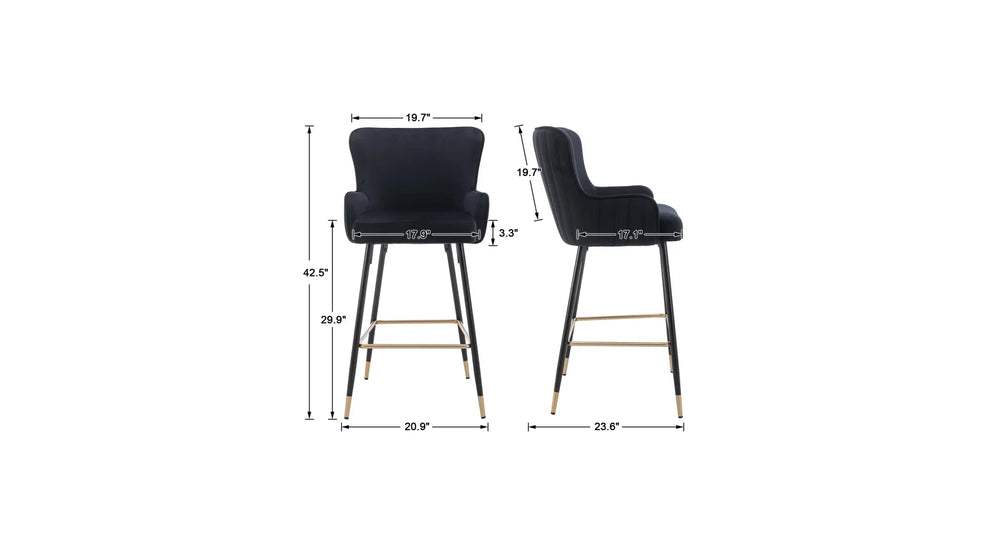 Black Color Nolen Bar Stool - All India Decor