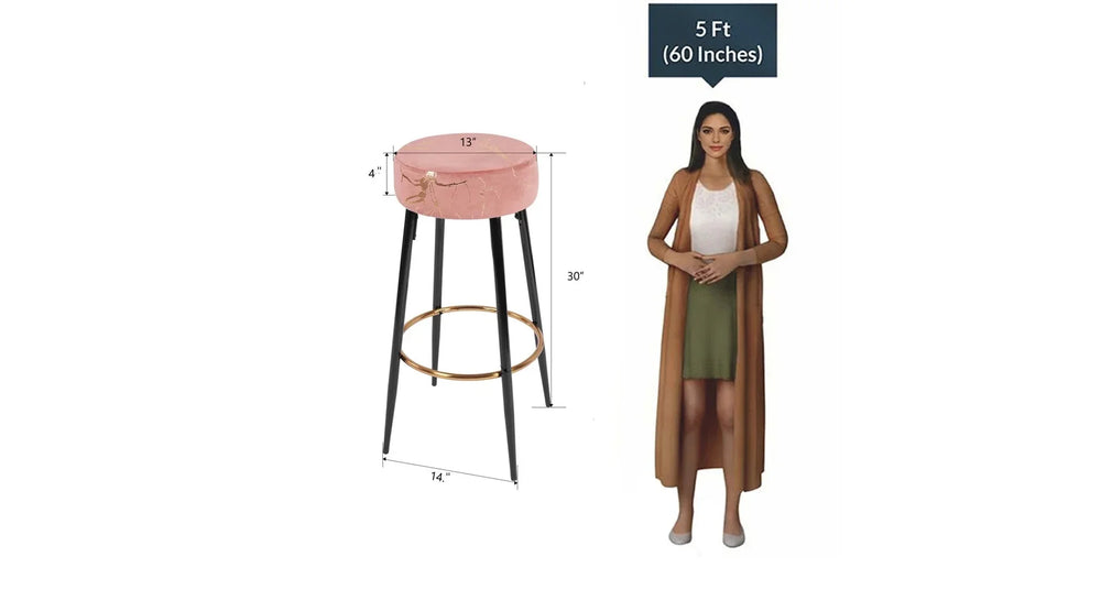 Pink Color Nahman Bar Stool - All India Decor